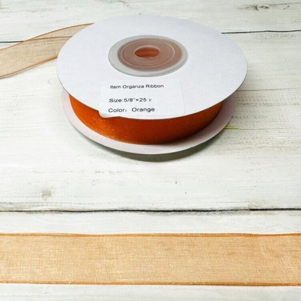 画像4: 【プレーンオーガンザ　リボン】s5/8インチ幅　25ヤード　1 (4)