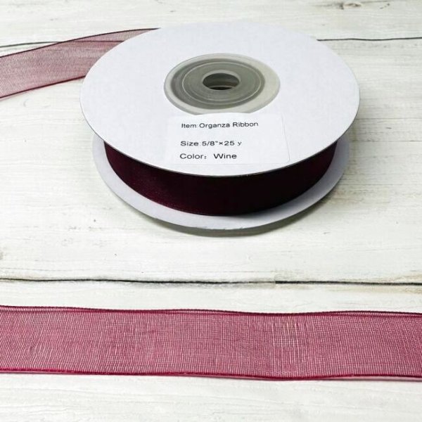 画像4: 【プレーンオーガンザ　リボン】s5/8インチ幅　25ヤード　3 (4)