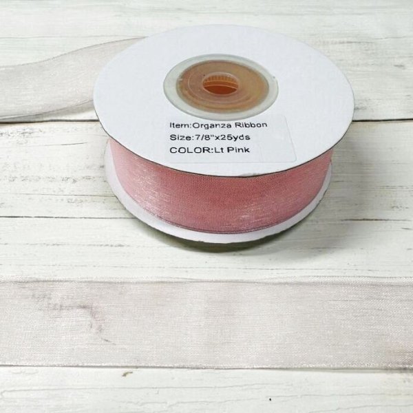画像3: 【プレーンオーガンザ　リボン】s7/8インチ幅　25ヤード　1 (3)