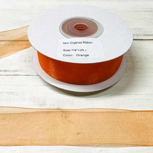 画像7: 【プレーンオーガンザ　リボン】s7/8インチ幅　25ヤード　1 (7)