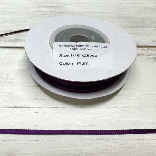 画像2: 【サテン リボン】1/16インチ幅　25ヤード 6 (2)